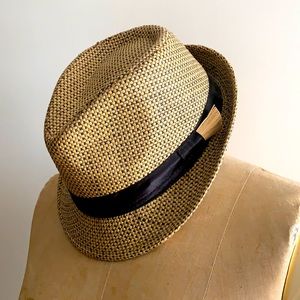 Cute straw fedora hat
